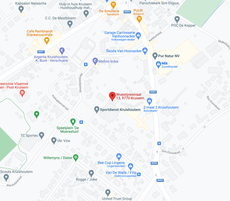 Kaart van adres locatie Kruisem